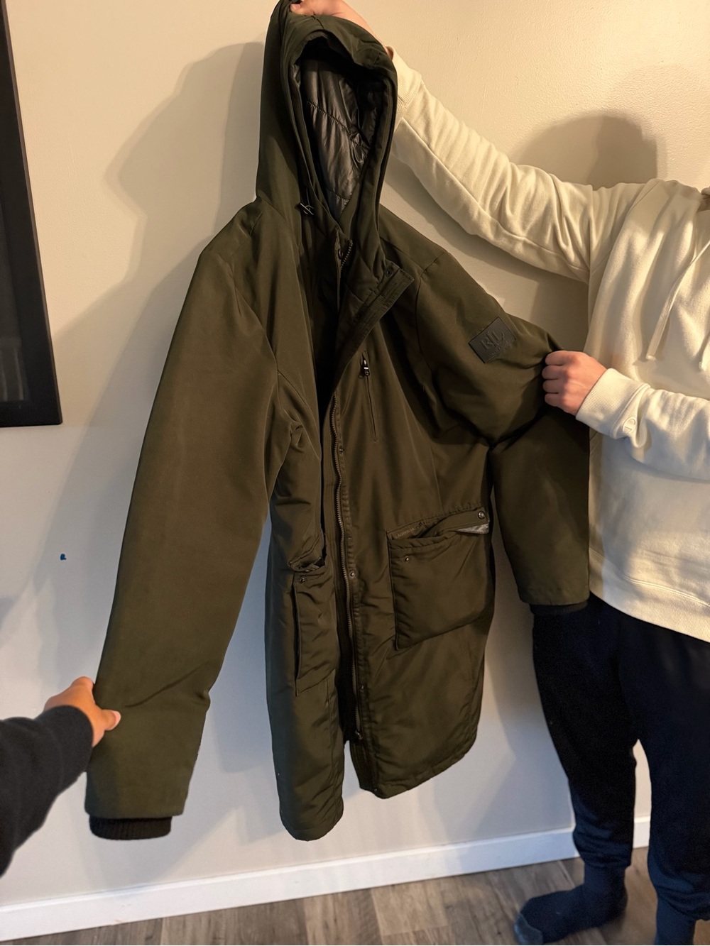 Women’s Olive Green Hooded Parka Jacket